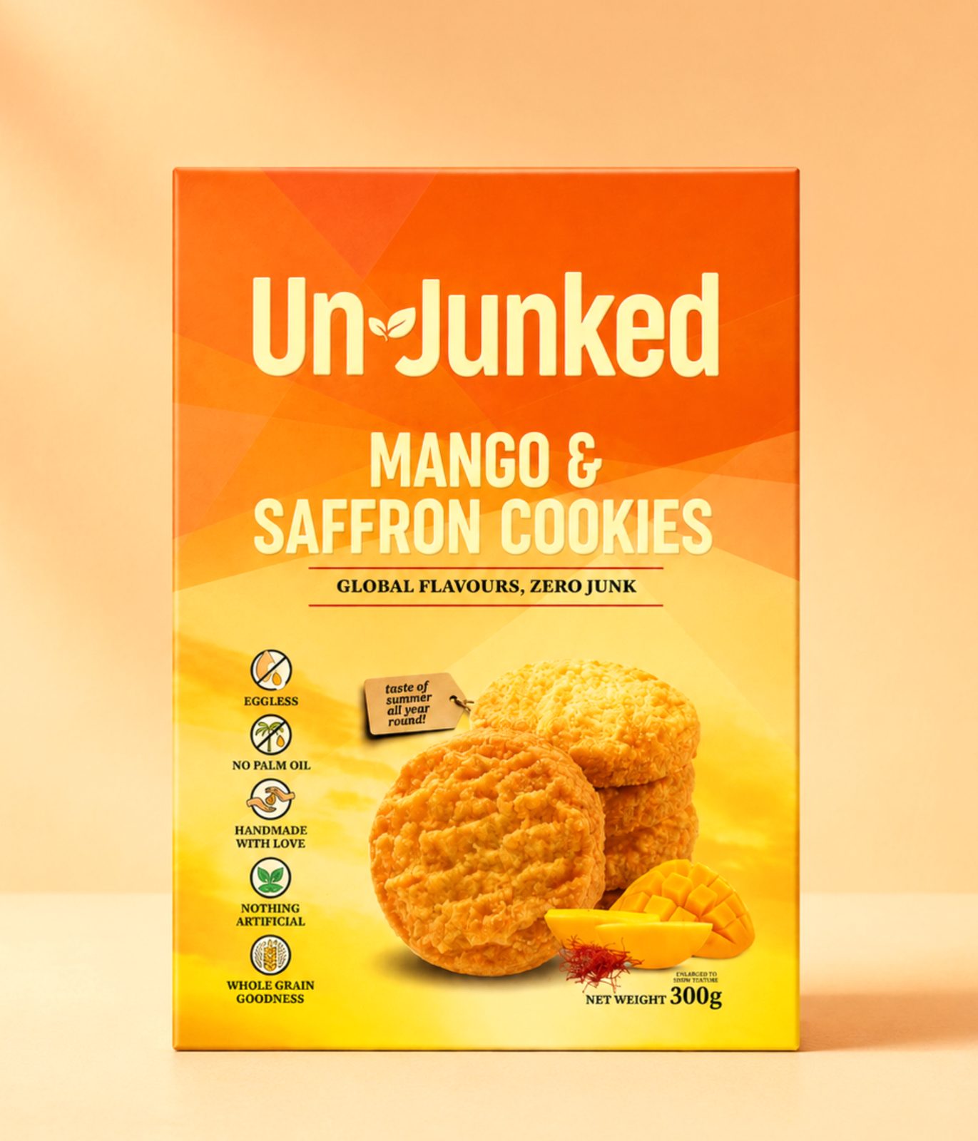 Un-Junked Mango and Saffron Cookies, 300g