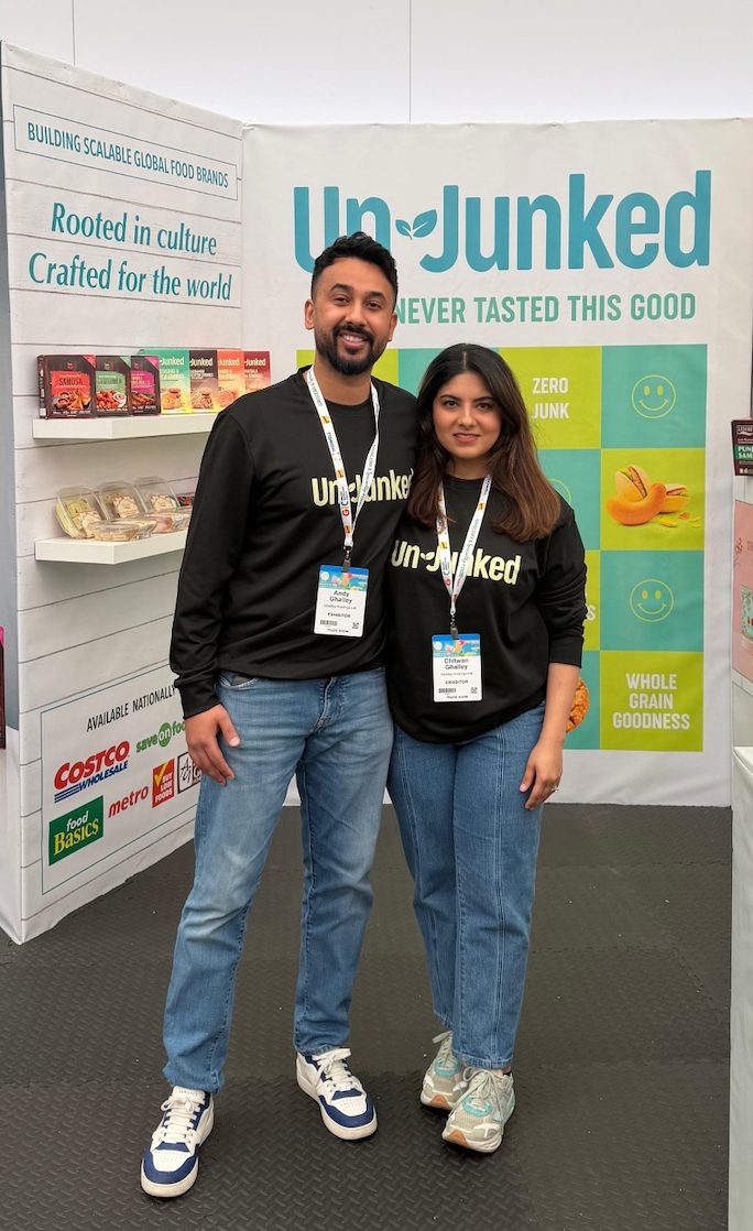 Andy Ghalley and Chitwan Ghalley at the Un-Junked trade show stand