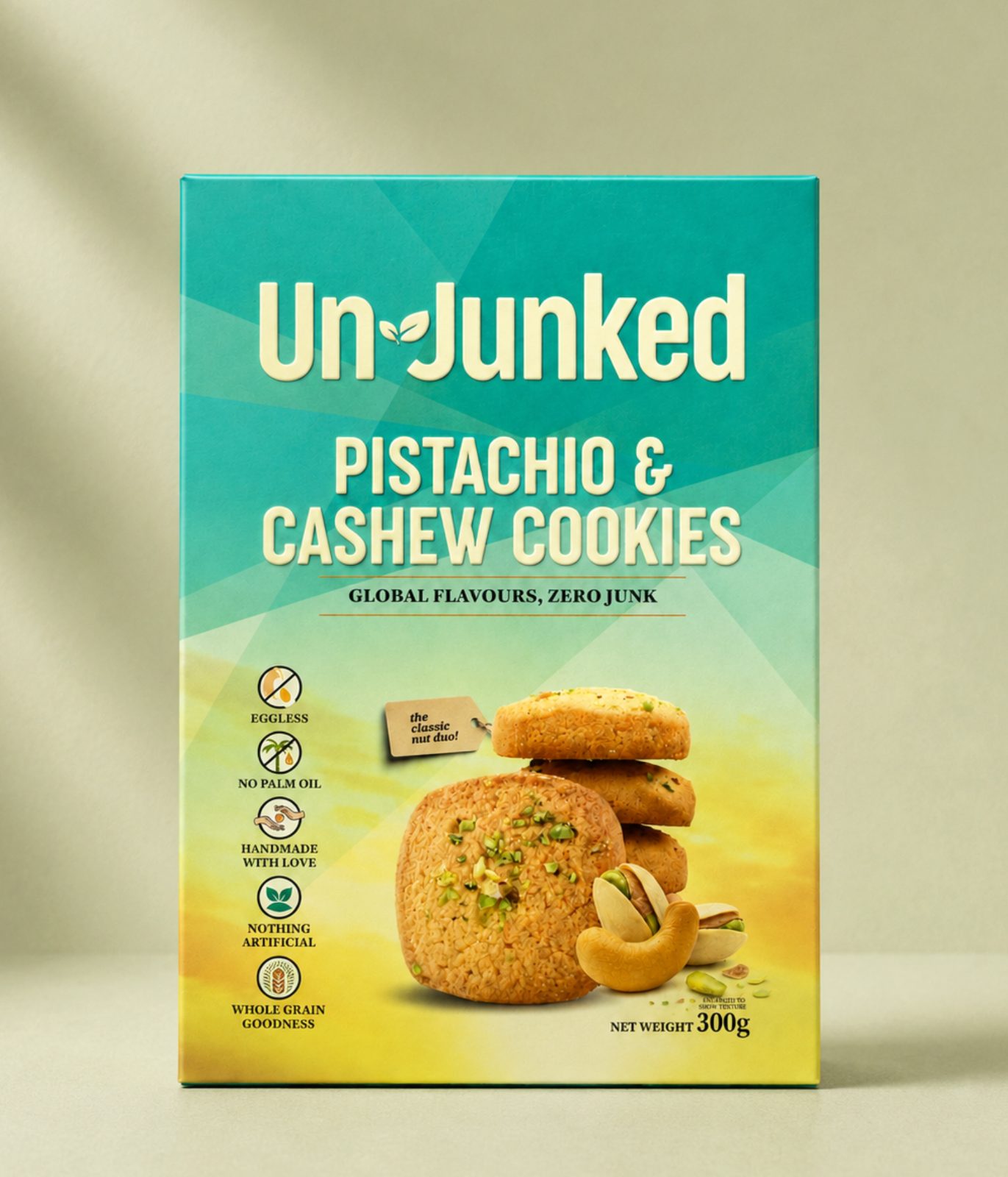 Un-Junked Pistachio and Cashew Cookies, 300g