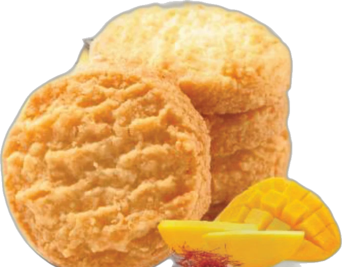 Mango & Saffron cookies, close up