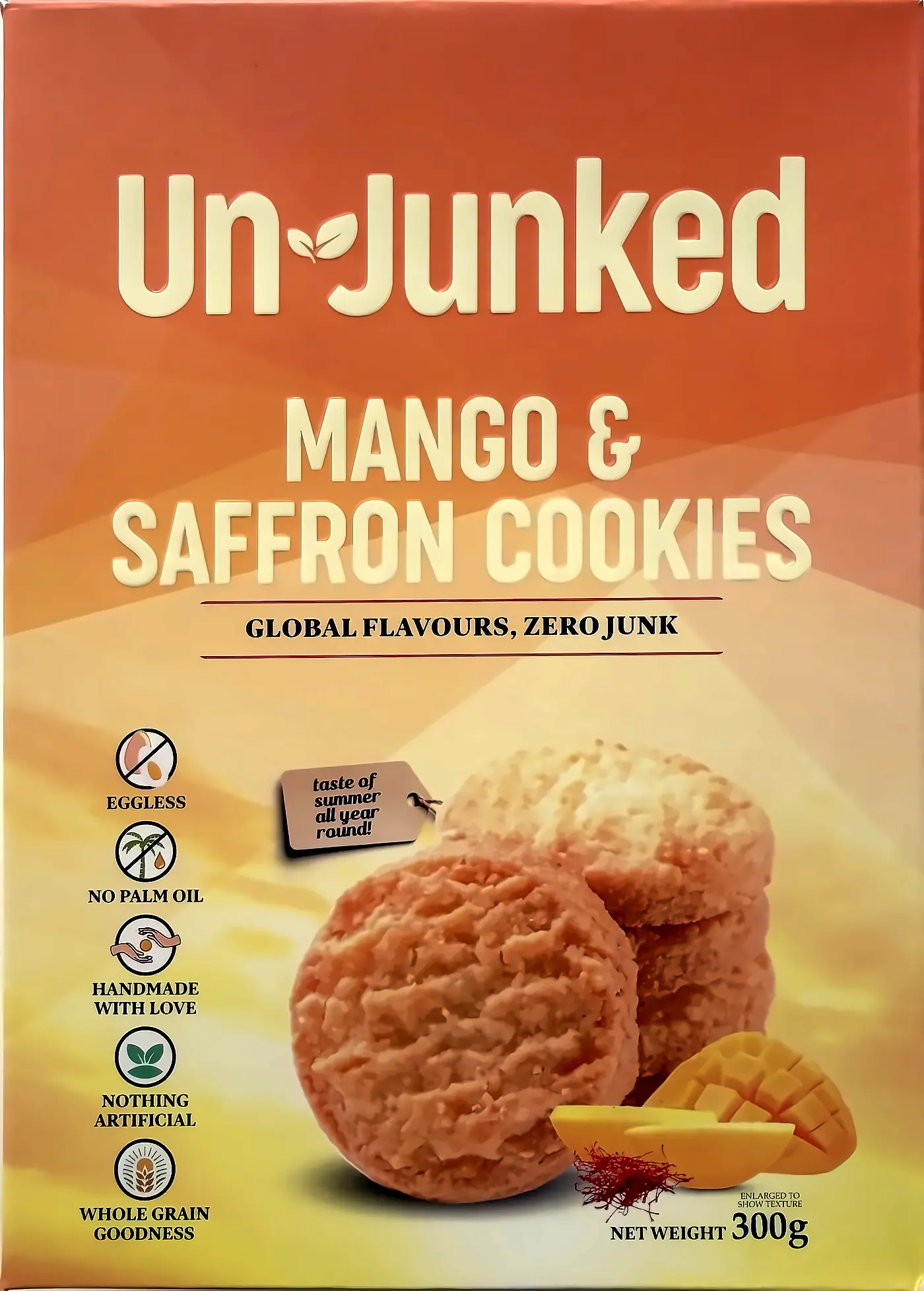 Un-Junked Mango & Saffron Cookies, 300g