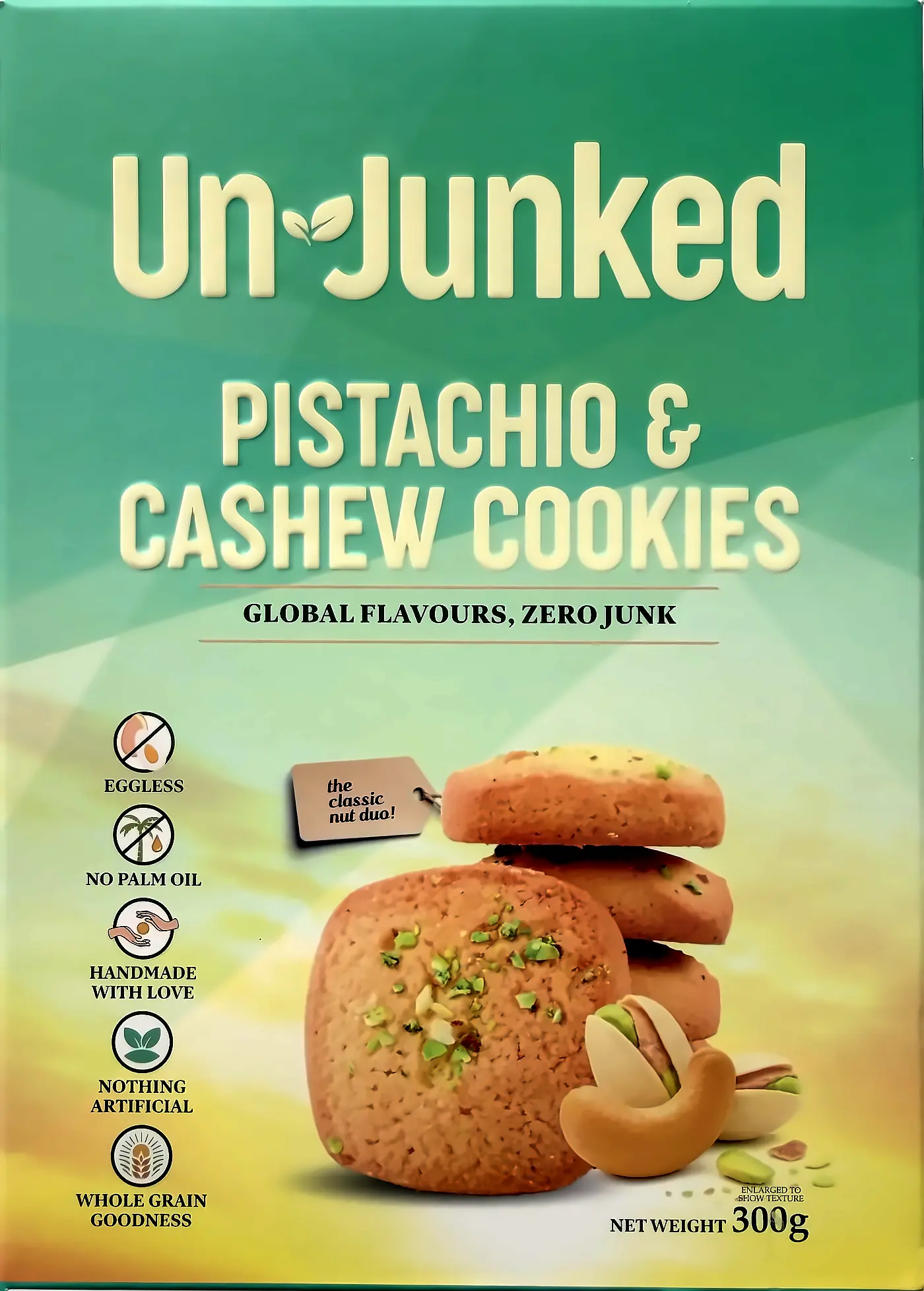 Un-Junked Pistachio and Cashew Cookies, 300g